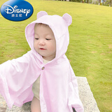迪士尼（Disney）婴儿防晒斗篷夏薄款透气防晒衣宝宝小熊披风超萌可爱防紫外线衣服 粉色/建议0-2岁左右 均码