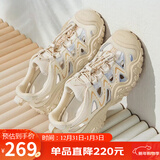骆驼（CAMEL）丑萌登山鞋女时尚撞色户外休闲鞋 L24M076602 米/银/黄 40