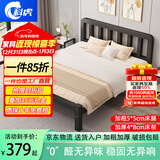 科虎【顺丰入户】床铁艺床双人床家用单人铁架床简约出租房铁床 黑色高头平尾【店长重点推荐】 1.5*2.0m【店长重点推荐款】