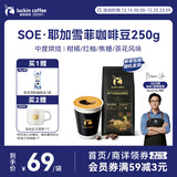 瑞幸咖啡咖啡豆 SOE耶加雪菲咖啡豆250克/袋 中烘门店同源小黑杯精品生豆