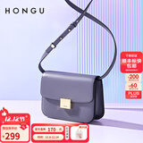 红谷包包女包新款牛皮单肩包时尚斜挎包小方包相机包圣诞礼物 浅灰