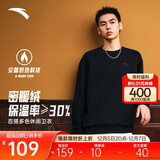 安踏加绒卫衣男女同款冬季圆领套头衫打底衫针织宽松运动潮流上衣