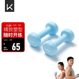 Keep 彩色浸塑哑铃 男士女士家用健身肌肉手臂塑形轻重量水蓝 2kg*2