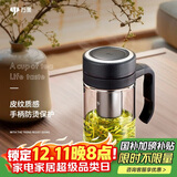 万象（WANXIANG）玻璃杯高硼硅材质U211商务办公泡茶杯500ML时尚便携家用手柄杯