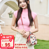 小熊依恋女包韩版可爱单肩包斜挎小熊图案女士包包撞色迷你小包手提包