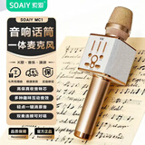 索爱（soaiy）MC1 无线k歌手机麦克风话筒 直播主播唱歌神器麦克风音响音箱一体无线蓝牙家庭户外ktv 香槟金