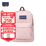 JANSPORT杰斯伯书包轻便双肩包男女旅行包简约背包电脑包学生校园 4QUT7N8蜜蜡粉-侧边袋