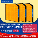 可蓝芯芯适配美的空气净化器过滤网/滤芯/新风空调滤芯 N8XF1/N8HK1/FC-35K5(三片装)