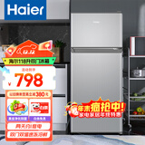 海尔（Haier）冰箱小型二门办公室迷你小冰箱节能直冷家用租房家电冷藏冷冻超薄双开门省电小型冰箱 118升、360°立体制冷、低温补偿