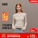 森马（Semir）陈都灵|针织衫女冬含5.9%羊绒发热抗静电修身打底衫109725107001