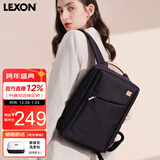乐上（LEXON）时尚轻便双肩背包13.3英寸书包商务笔记本电脑包女士旅行包梦幻黑