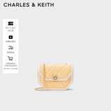 CHARLES&KEITH菱格链条单肩斜挎包信封包包女包生日礼物新年礼物CK2-20671406 Yellow黄色 S