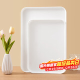 拜杰长方形水果托盘茶盘家用果盘早餐盘收纳盘客厅零食盘纯白色中号