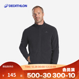 迪卡侬（DECATHLON）保暖户外抓绒衣外套男女运动宽松秋摇粒绒外套冲锋衣内胆 男款-全拉链-黑色 XL