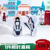 361°童鞋儿童棉鞋25冬女小童保暖加绒革面旋钮扣运动鞋 蓝33