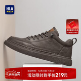 海澜之家HLA男鞋休闲皮鞋子秋冬男士板鞋运动鞋HAAXXM1EBF038 棕色41