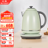 北鼎（Buydeem）电热水壶便携式家用便携式烧水壶全自动一体炫彩304不锈钢调温高颜值热水壶热电水壶 K740C浅杉绿