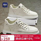 海澜之家HLA男鞋小白鞋男士秋冬舒适板鞋男运动休闲鞋男 E115 米白色 38