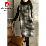 皮尔卡丹（pierre cardin）背心裙女春秋季2025新款韩版中款黑白千鸟格马甲无袖小香风连衣裙 千鸟格 单件背心裙 M 85-100斤
