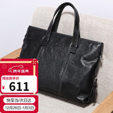 高尔夫（GOLF）公文包男士商务头层牛皮手提包大容量电脑包时尚横款单肩斜挎包