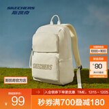 斯凯奇（Skechers）男女同款196家族双肩包电脑包学生经典百搭简约高中书包旅行背包 浅沙黄色/01LU 20-30升