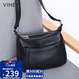 viney包包女包牛皮斜挎包妈妈中老年洋气单肩包生日圣诞礼物送女生女友
