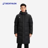 迪卡侬运动服冬季长款保暖连帽外套黑色L(新老款随机)- 4486024