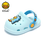 B.Duck小黄鸭童鞋儿童拖鞋男童透气洞洞鞋女童可爱家居鞋0954月色32