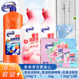 老管家香氛洁厕液500g*2+花香洁厕宝50g*12+管道疏通剂1kg
