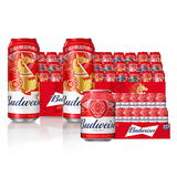 百威啤酒淡色拉格450ml*18听*2+mini红罐淡色拉格255ml*12整箱装送礼