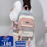 viney书包初中ins风韩版高中生小学生三到五六年级儿童双肩包背包女可爱高颜值大学生轻便减负电脑包旅行包大容量简约户外出游