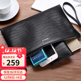 高尔夫（GOLF）头层牛皮男士手包多卡位手拿包鳄鱼纹大容量信封手抓包送男友礼物