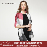 玛丽亚·古琦（MARJA KURKI）羊毛围巾女冬季 礼盒装保暖披肩围巾两用 千鸟格围脖女礼物 白/酒红/灰
