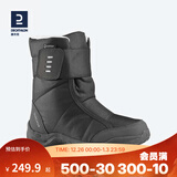 迪卡侬（DECATHLON）雪地鞋男女户外防水徒步东北雪地靴加厚保暖棉鞋SH100 女款 黑灰色（拍大一码） 38
