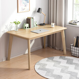 众淘 书桌书柜组合电脑桌台式写字桌家用办公桌子实木腿书桌椅组合 【升级款+单桌】100x55x75cm原木色