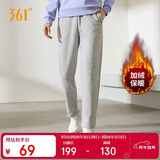361°运动裤子女秋冬季跑步宽松加绒休闲裤直筒长裤卫裤662444701D