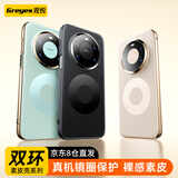 观悦【定制双环素皮丨真机镜圈】适用华为mate80promax手机壳Mate80 Pro Max保护套超薄真皮手感防摔款