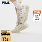 FILA 斐乐官方女鞋CARROT摩登板鞋萝卜鞋休闲厚底鞋子女 古白色/初雪白 F12W411201NAA 37.5