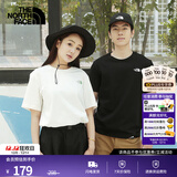 北面（The North Face）短袖T恤男女情侣款小熊宽松休闲透气半袖 米白色 XL /180