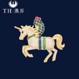 唐后正版星光独角兽胸针高档男女生肖马年别针奢华胸针高级感胸花新年