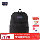 JANSPORT杰斯伯书包轻便双肩包男女旅行包简约背包电脑包学生校园 85VI008黑色-侧边袋/20L