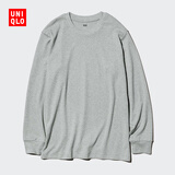 优衣库男装女装柔软圆领T恤/休闲长袖上衣25秋冬新款479783 03 灰色 M