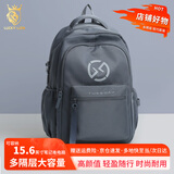 LUCKY LION男士双肩包背包大容量商务旅行出差电脑包初高中学生书包墨韵灰澜