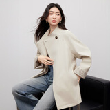 香影浅蓝色立领风衣外套女2026秋季新款纯棉小个子收腰中长款大衣 浅卡其 M 160/84A/95-110斤