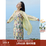 茵曼（INMAN）章若楠同款欧若风天丝薄开衫女装衬衫2025夏季新品长袖衬衣 经典款-鹅黄色 S