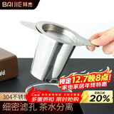 拜杰304不锈钢茶漏 过滤网滤茶器茶滤泡茶神器茶隔茶叶茶水分离 挂耳