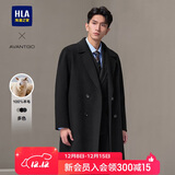 HLA海澜之家大衣男轻商务经典平驳领纯羊毛外套男冬季