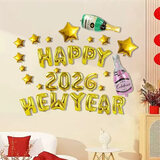 京唐新年气球铝箔装饰套装元旦晚会气球装饰公司年会新年快乐气球套装