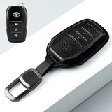 绅创丰田钥匙套荣放rav4亚洲龙/狮凯美瑞卡罗拉雷凌/锋/威/汉兰达扣包 黑线【C款3键】+皮扣款