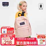 JANSPORT杰斯伯双肩包女学生旅行包26L旅行轻便透气书包男背包 4QUT7N8蜜蜡粉-侧边袋